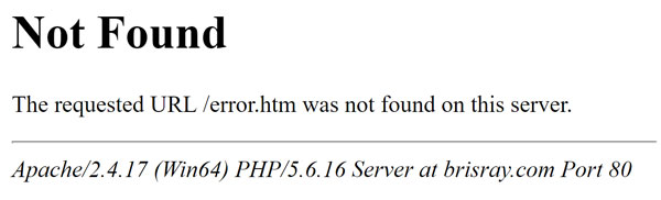 Standard Apache 404 not found error