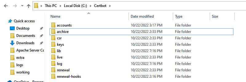 The Certbot directoriesr