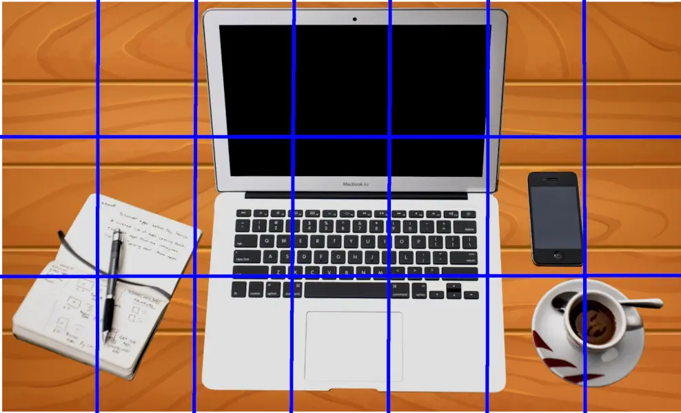 A 7 x 3 grid on the image