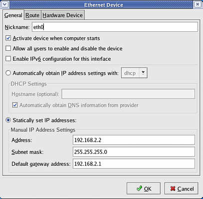 Setting a Static IP