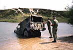 Rover in a lake